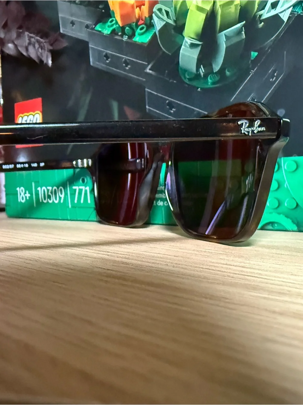 Ray-Ban Black Frame Brown Polarized Lens Sunglasses